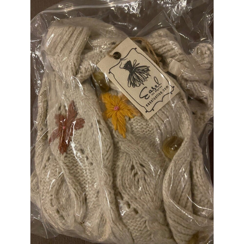 Easel cardigan BRAND NEW hand embroidered sweater EASEL sweater cardigan sweater - Picture 2 of 3